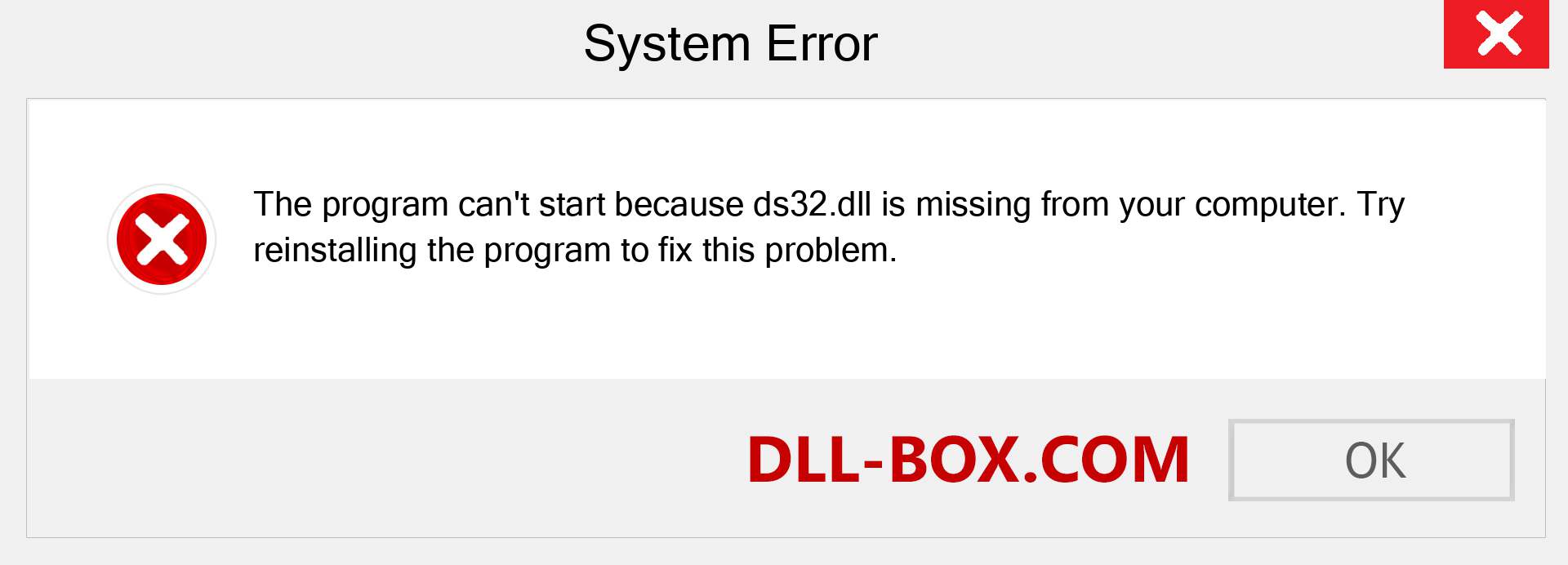  ds32.dll file is missing?. Download for Windows 7, 8, 10 - Fix  ds32 dll Missing Error on Windows, photos, images