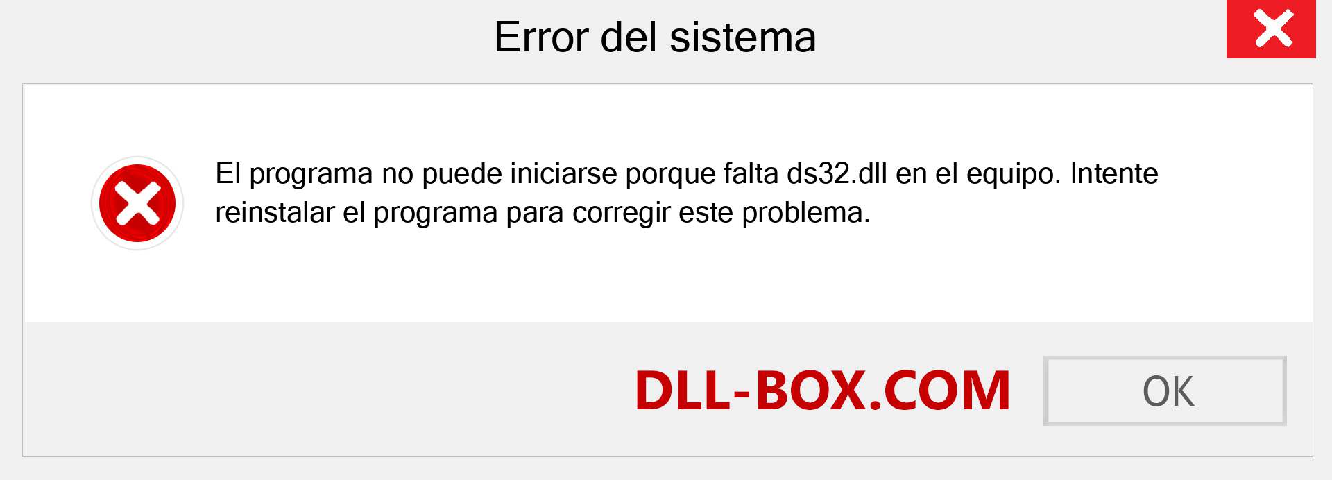 ¿Falta el archivo ds32.dll ?. Descargar para Windows 7, 8, 10 - Corregir ds32 dll Missing Error en Windows, fotos, imágenes